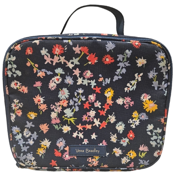 Vera Bradley Handbags - Vera Bradley Lunchbox Scattered Wildflowers With Dark Blue Back Ground